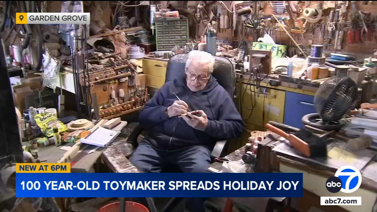 100-year-old toymaker draws large crowd to Garden Grove workshop, sells out of toys