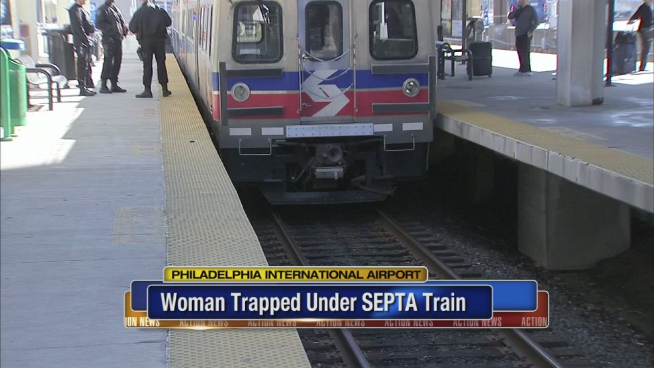 Woman freed from under SEPTA train at Philadelphia airport