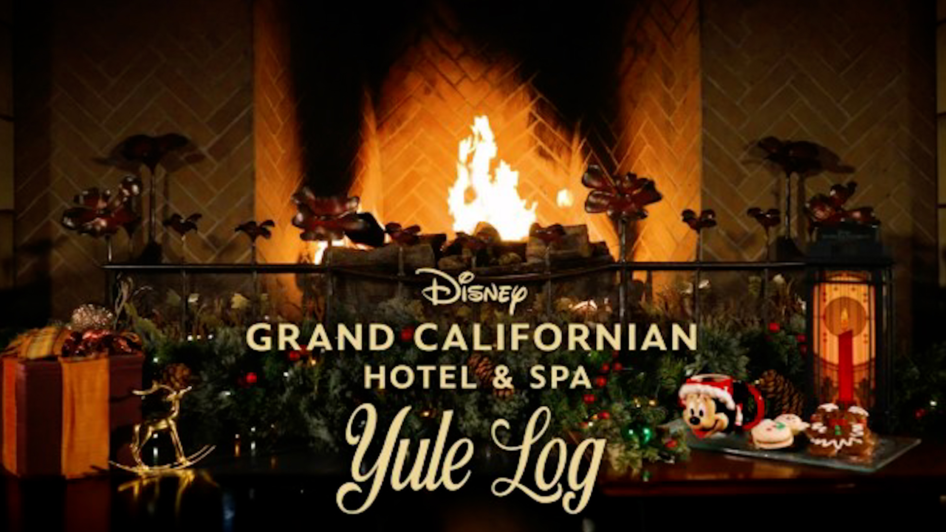 "Disney's Grand Californian Hotel & Spa Yule Log" streaming on Disney+.