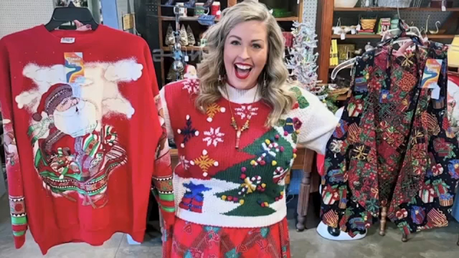 Oklahoma woman embraces holiday fun with 200 Christmas sweaters
