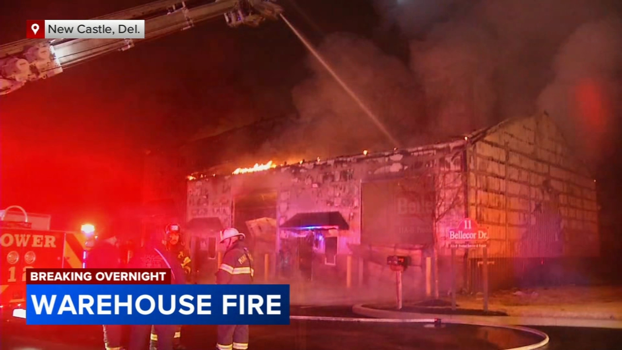 Fire destroys electronics warehouse in New Castle, Delaware