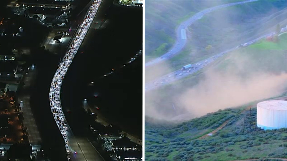 Natural gas leak shuts down all lanes of 5 Freeway in Castaic