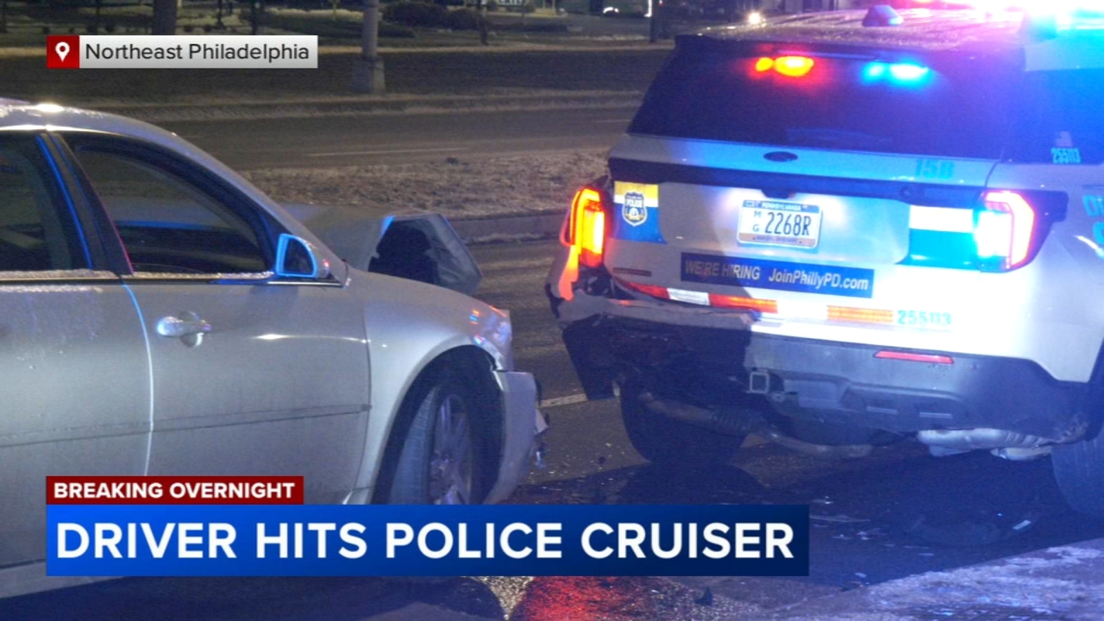 Philadelphia police cruiser involved in accident in Northeast Philadelphia