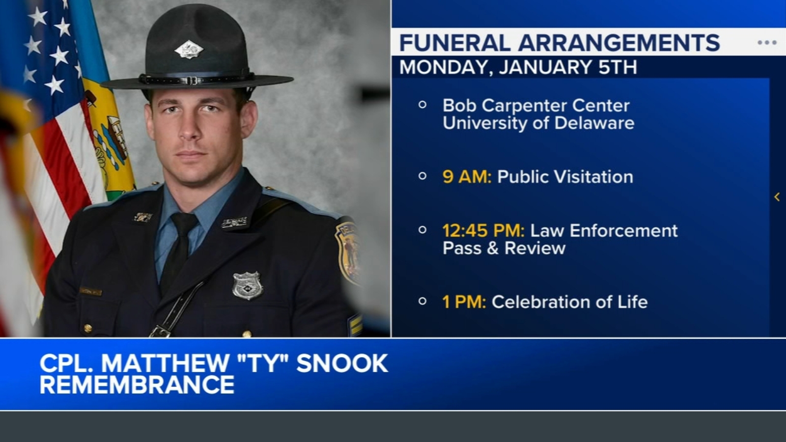 Funeral arrangements set for fallen Delaware State Police trooper Cpl ...