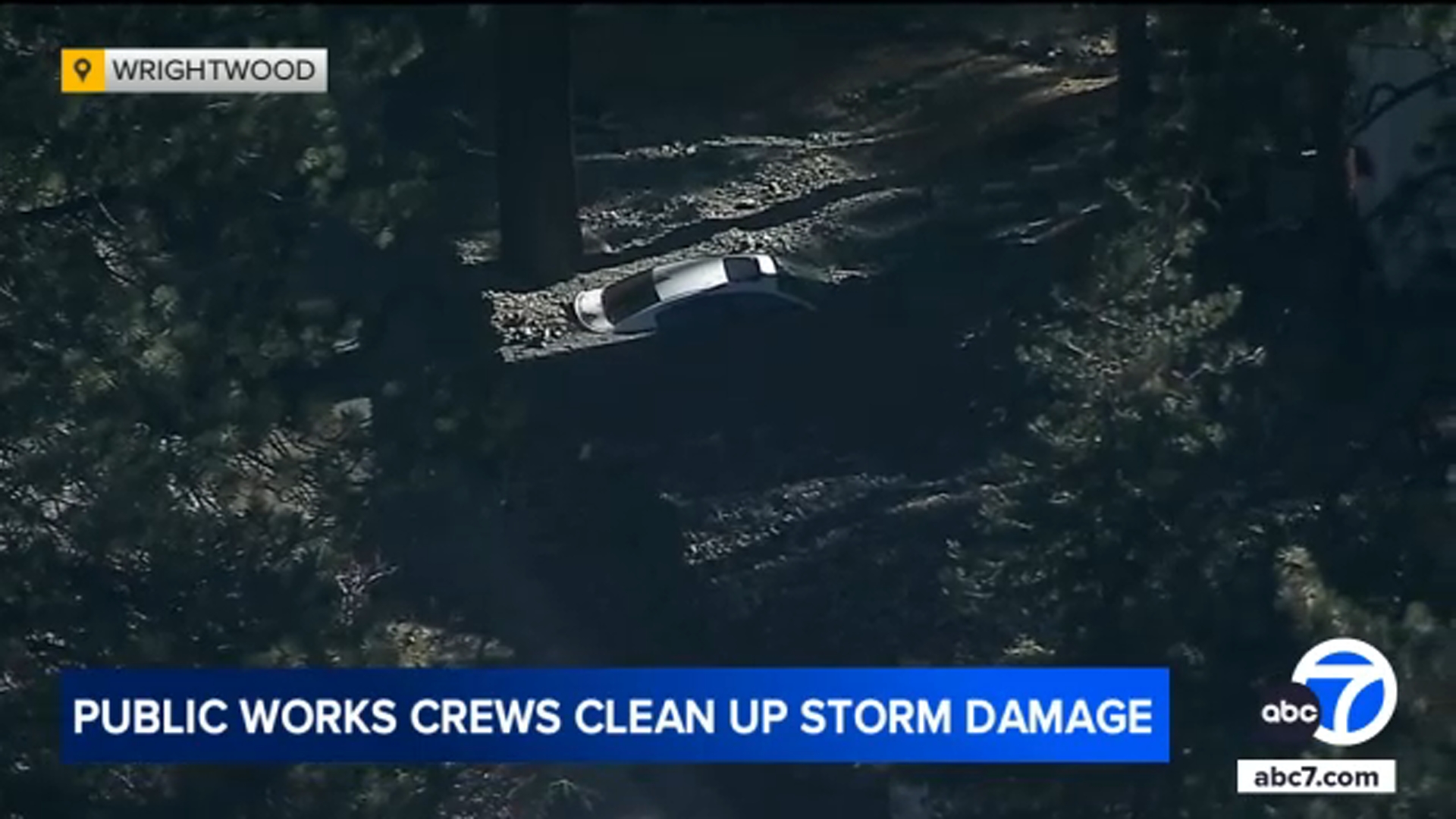 AIR7 captures first aerial view of Wrightwood storm damage