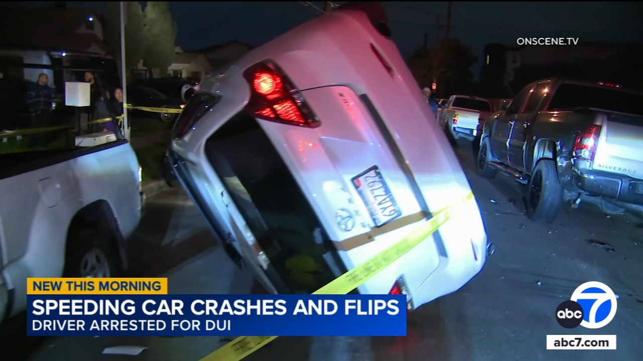 DUI suspect crashes, flips car in Boyle Heights