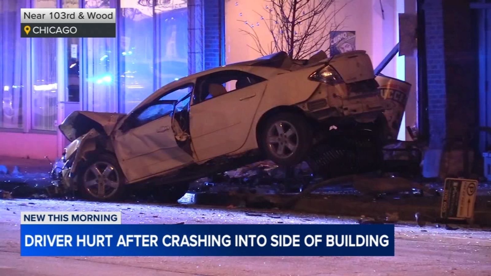 1 injured after car hits building in Beverly, Chicago police say