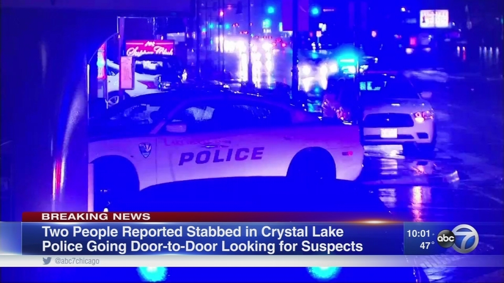 There are reports of two people stabbed in the parking lot of a Taco Bell in Crystal Lake, but police have not yet confirmed them.
