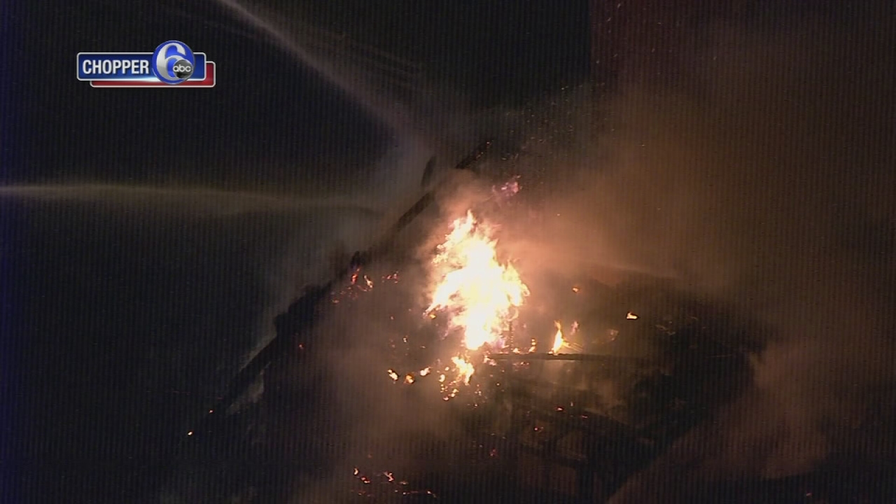 Barn fire in Bucks County