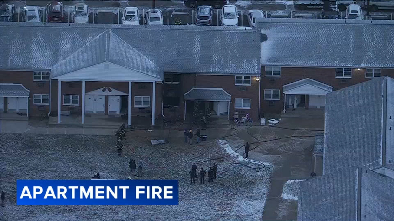 Fire damages apartment building in Burlington, New Jersey