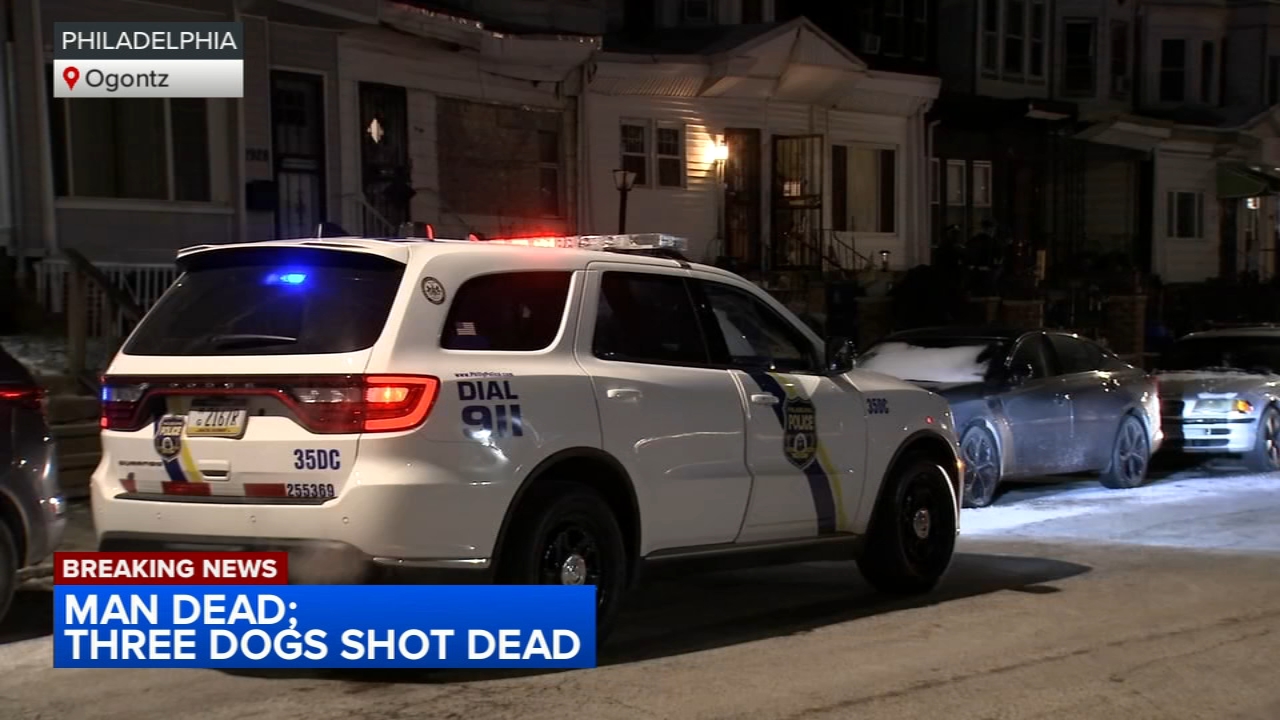 Man dies after being found with three shot dogs in Philadelphia home