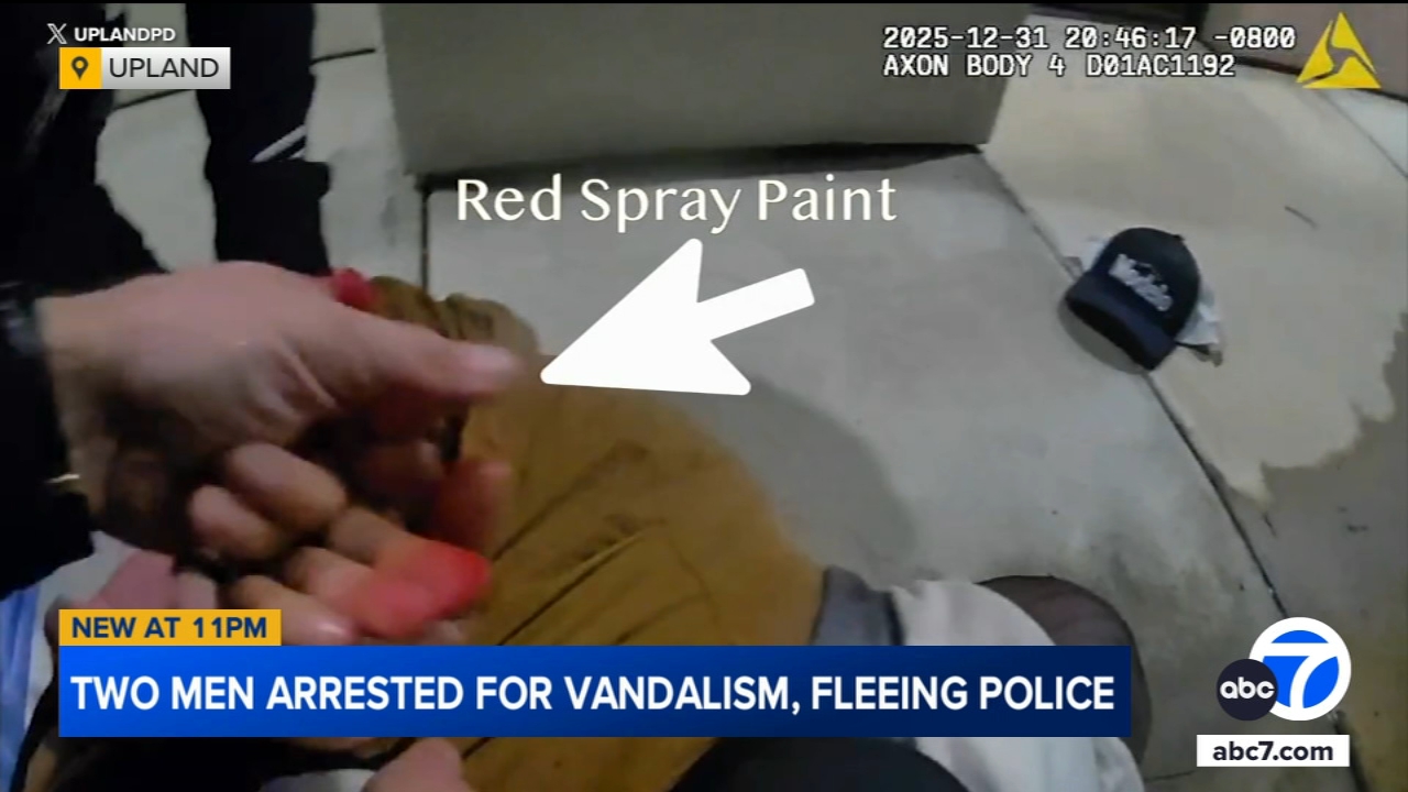 2 men arrested for vandalizing Upland building on New Year's Eve