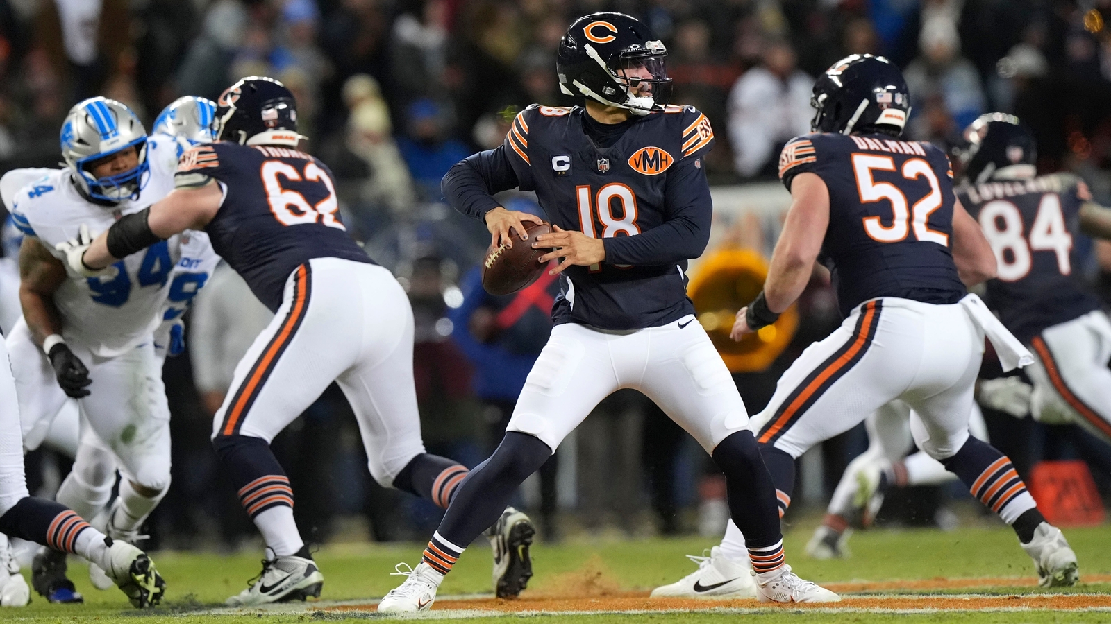 Chicago Bears lose to Lions but secure NFC No. 2 seed with Eagles' loss,  hosting Green Bay Packers in playoff game Saturday - ABC7 Chicago