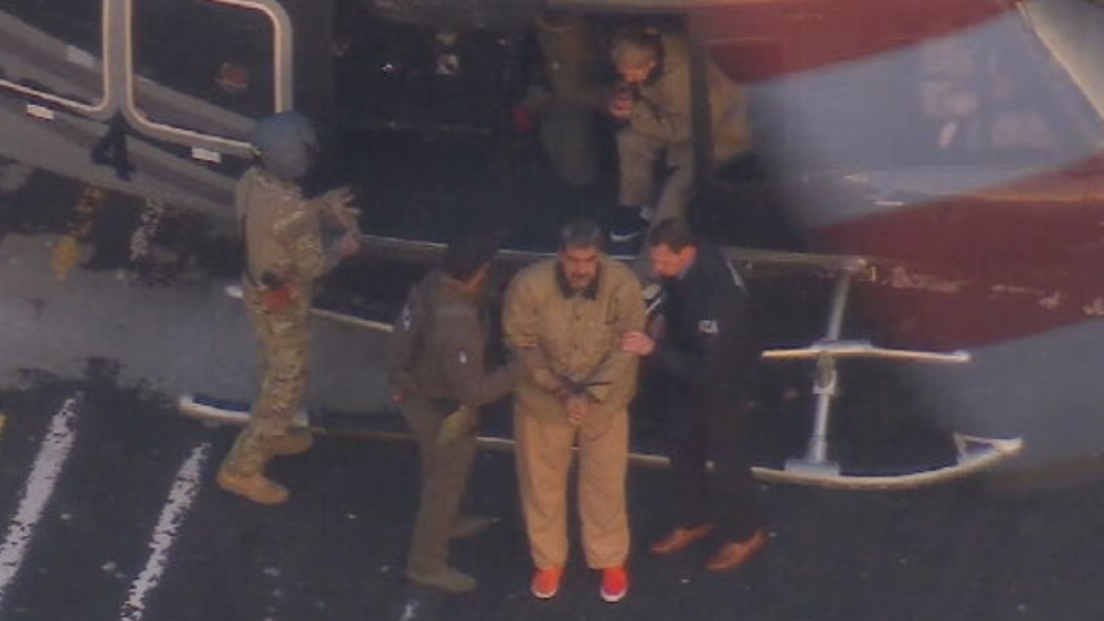 Maduro, wife escorted into helicopter for court date