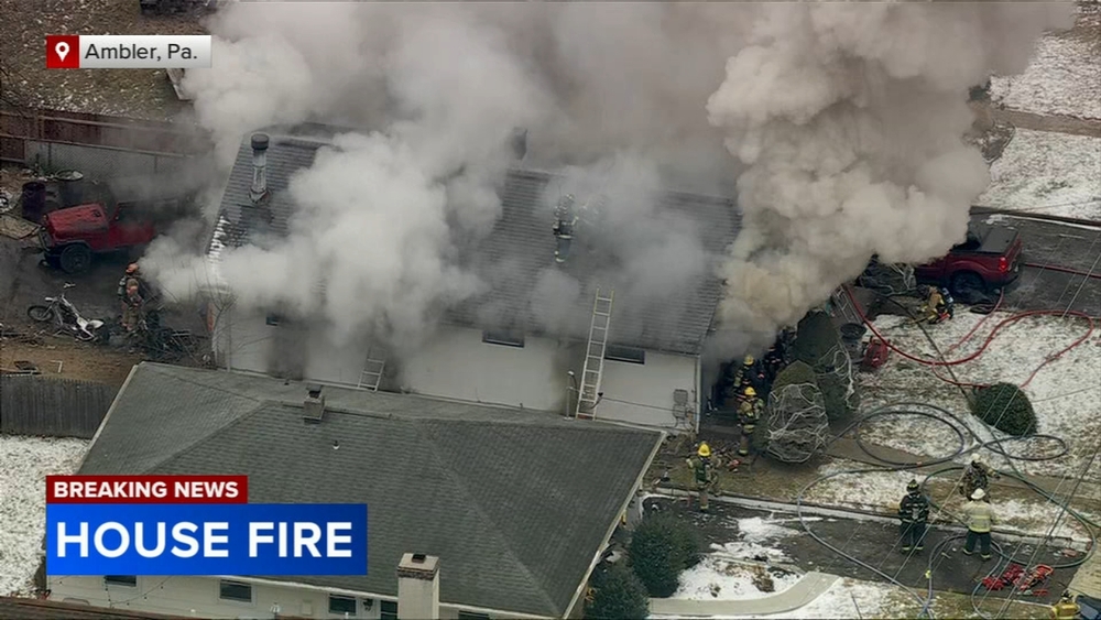 Person rescued from inside burning home in Ambler, Pa.