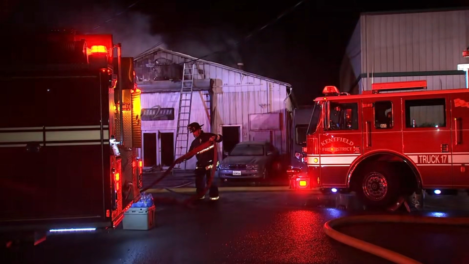 Large fire burns North Bay kitesurfing shop