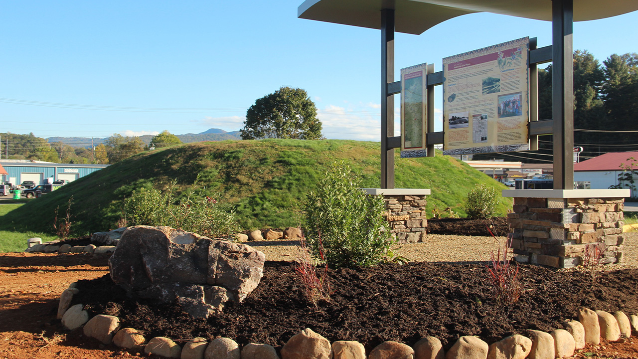This photo provided by the Noquisi Initiative shows the Noquisiyi Mound on Oct. 16, 2020, in Franklin, N.C.