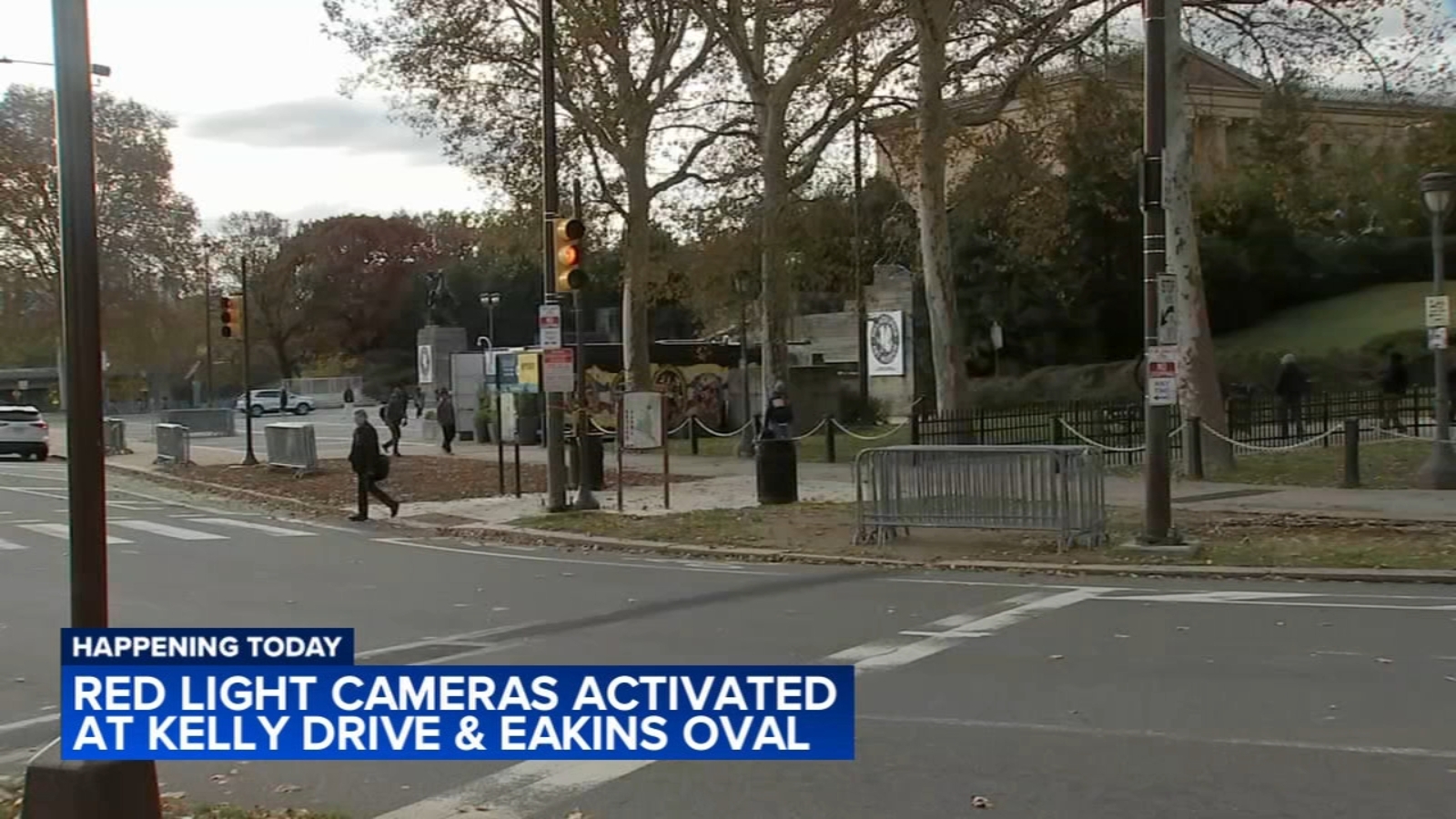 Red light cameras now activated at Kelly Drive and Eakins Oval in Center City Philadelphia