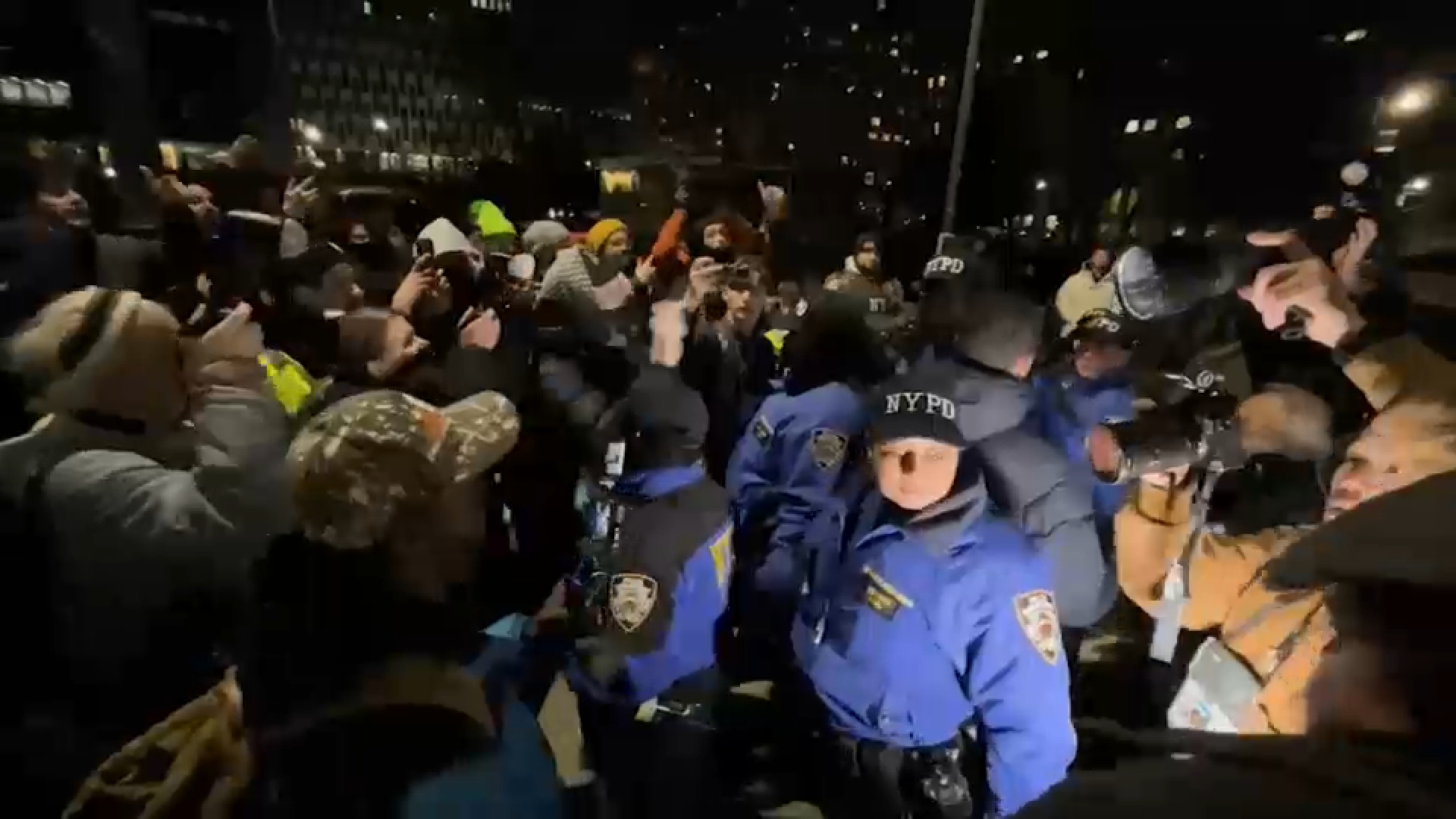 Another night of protests at Foley Square after deadly Minneapolis shooting