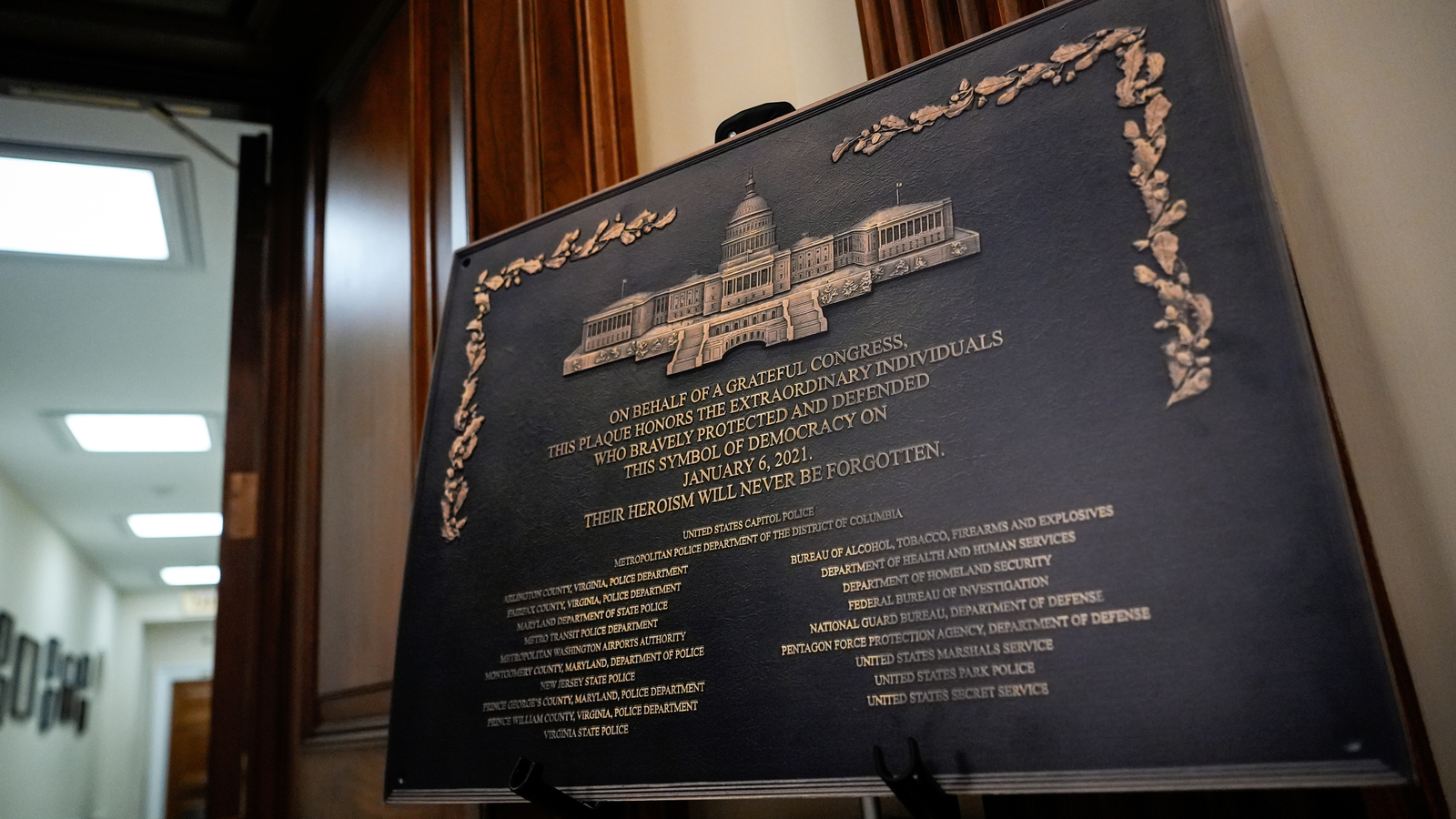 After delays, the missing Jan. 6 plaque will be displayed at the Capitol