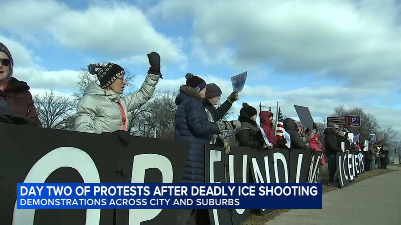 2nd day of local protests held in response to Minnesota ICE shooting