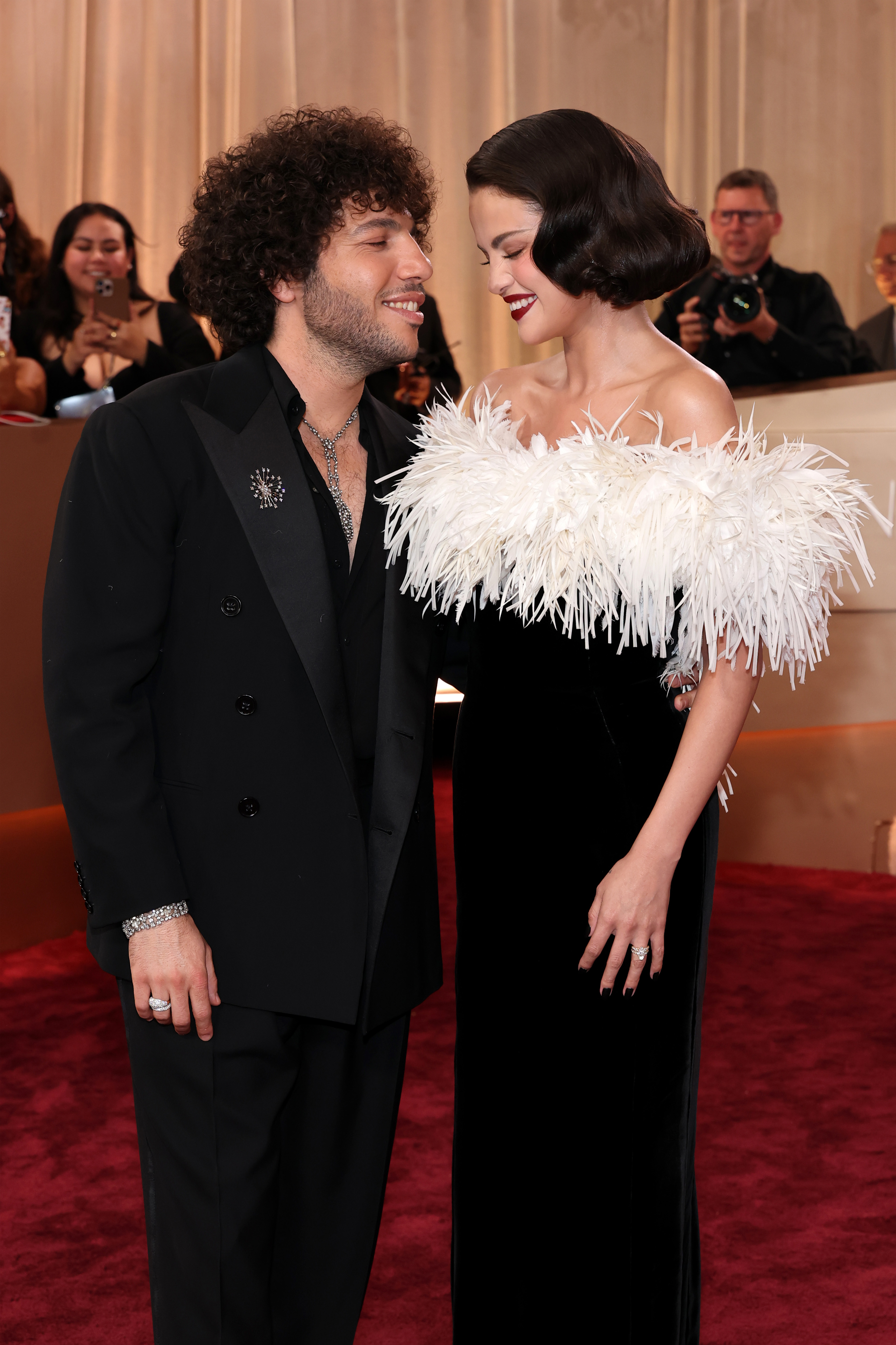 Benny Blanco and Selena Gomez attend the 83rd Annual Golden Globe Awards at The Beverly Hilton on January 11, 2026 in Beverly Hills, California.