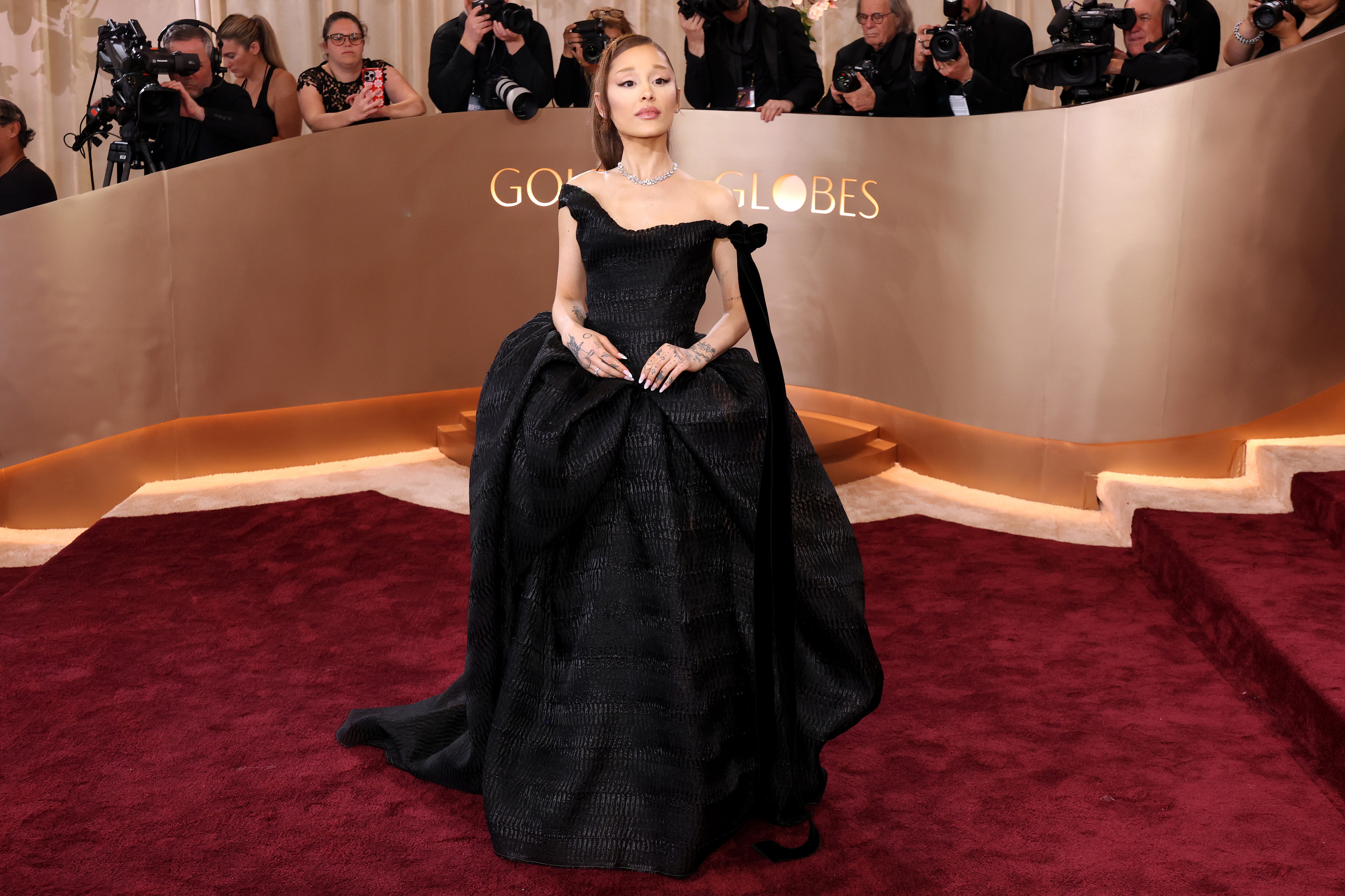 Ariana Grande attends the 83rd Annual Golden Globe Awards at The Beverly Hilton on January 11, 2026 in Beverly Hills, California.