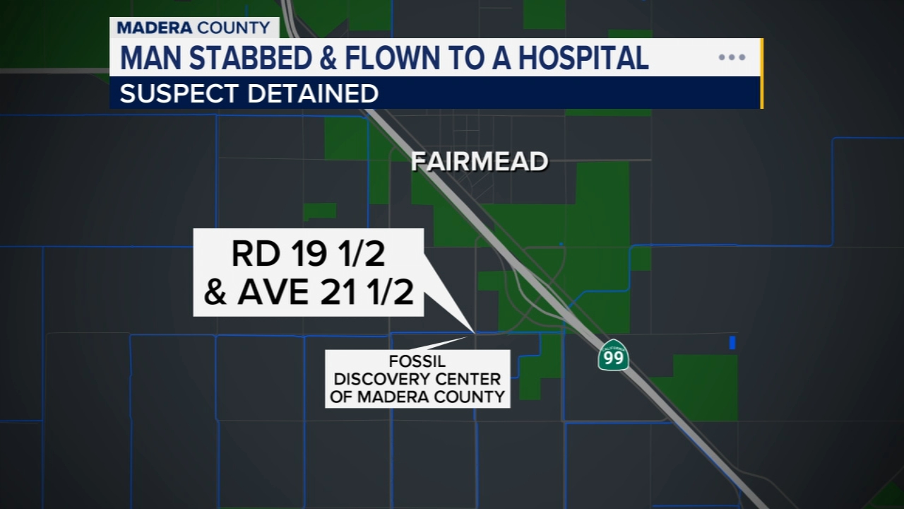 Man airlifted to hospital following stabbing in Madera County, deputies say
