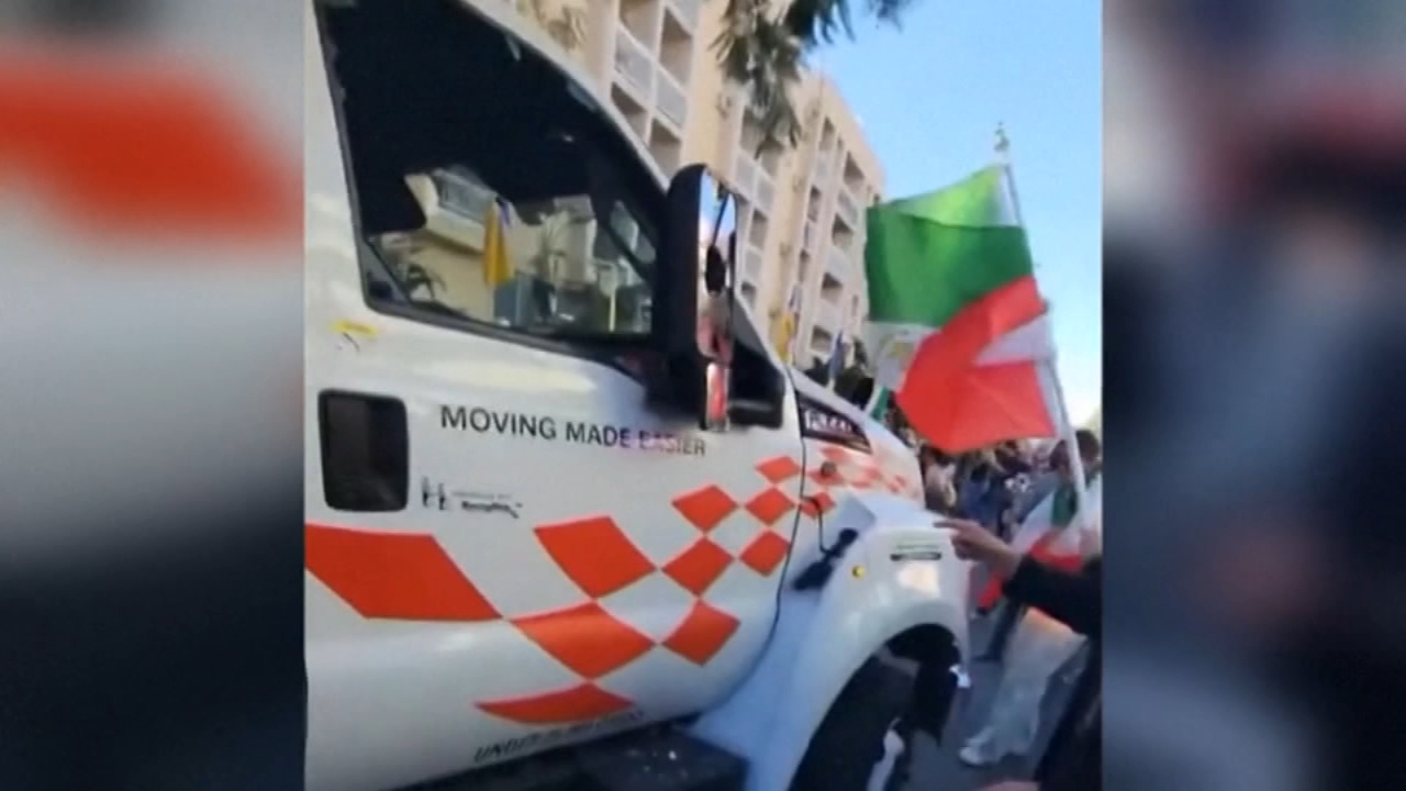 Chaos erupts as U-Haul drives into crowd during anti-Iranian regime rally in Los Angeles