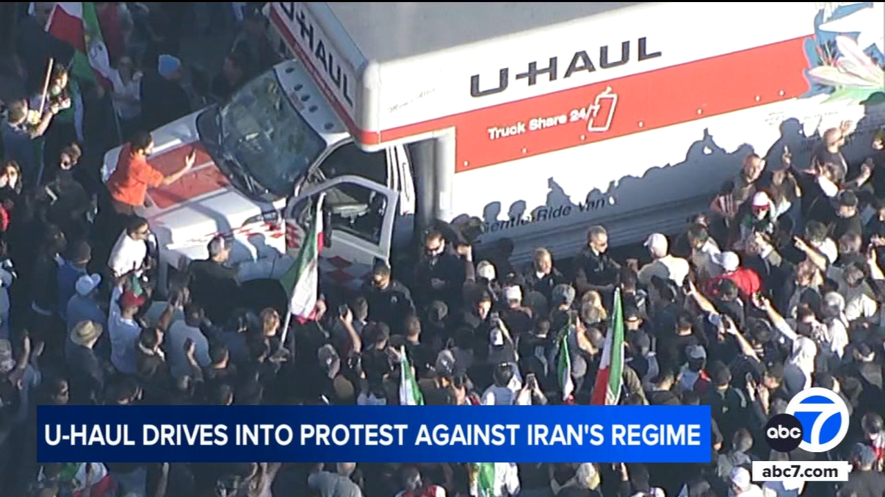 U-Haul driver arrested after going into crowd during anti-Iranian regime protest in Los Angeles