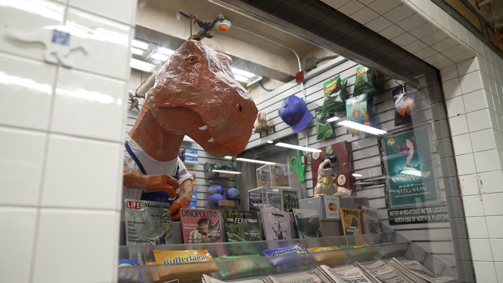 Rex's Dino Store: Visit the subway newsstand that's a real fossil