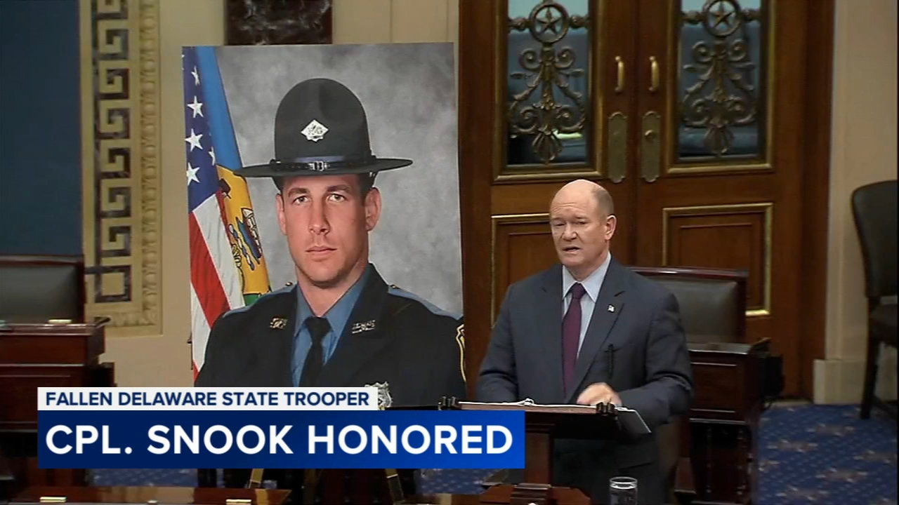 Sen. Coons honors fallen Delaware State Police Trooper Matthew 'Ty' Snook