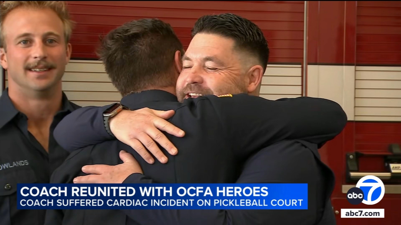 High school coach reunites with OC firefighter who saved his life during cardiac arrest at park