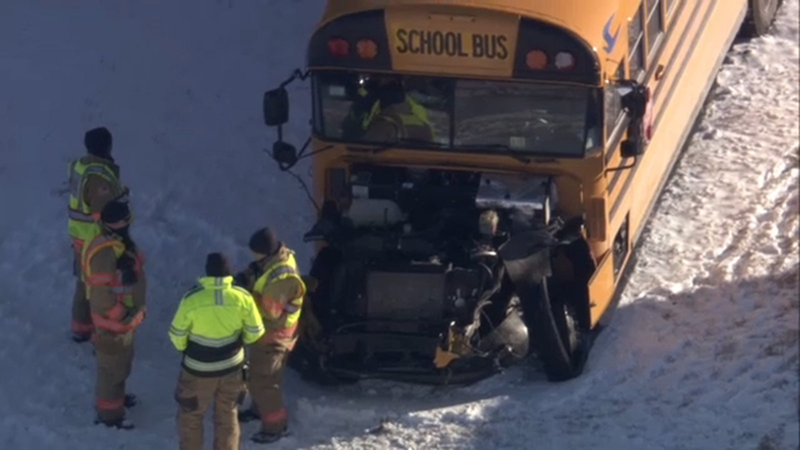 Driver killed in head-on crash with school bus; Manhattan police say students OK