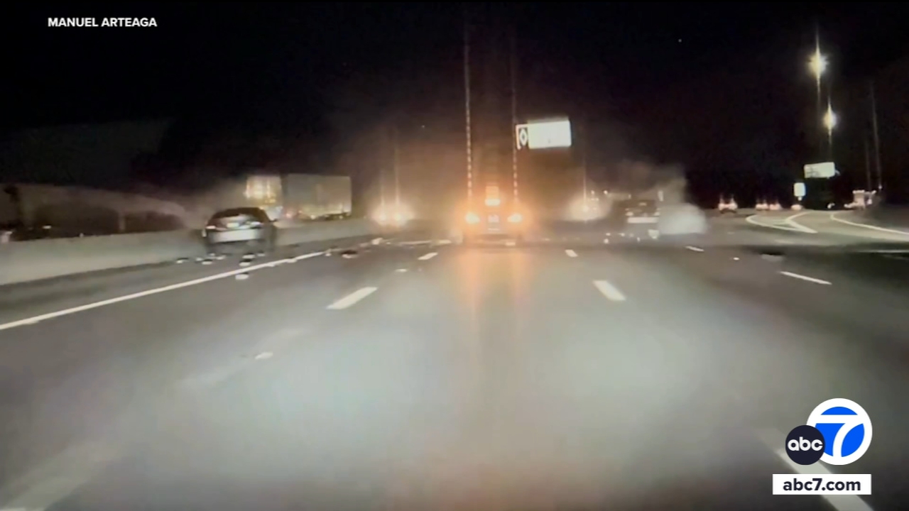 Deadly wrong-way crash on 215 Fwy caught on dashcam video; driver suspected of DUI