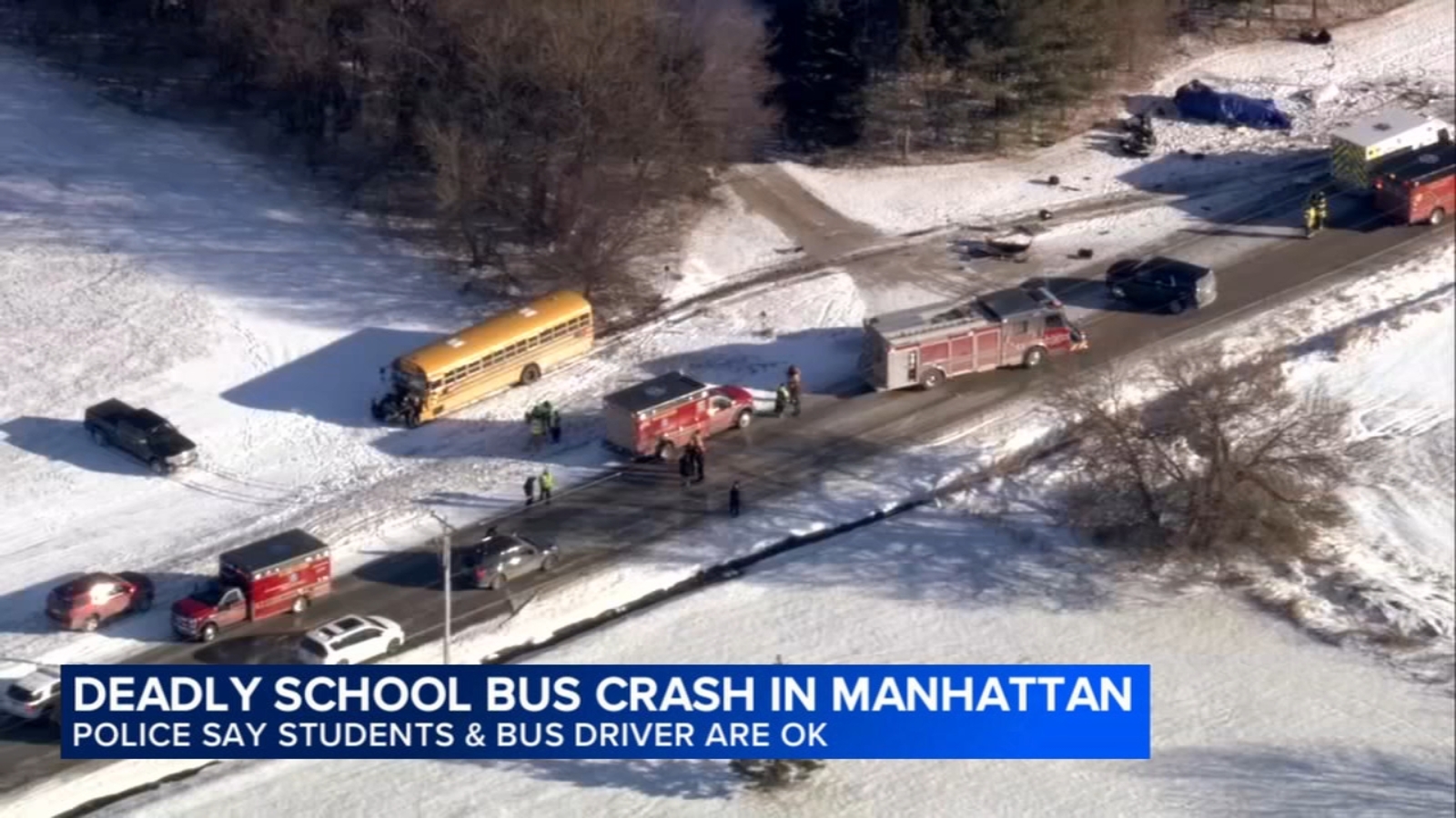 24-year-old driver killed in head-on crash with school bus in Manhattan identified by officials