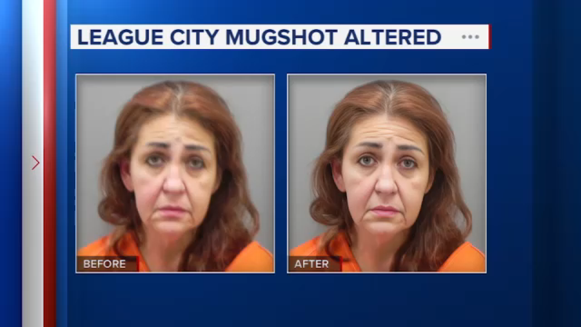 The League City Police Department said it used AI to alter a woman's mugshot after they said the original image was blurry.