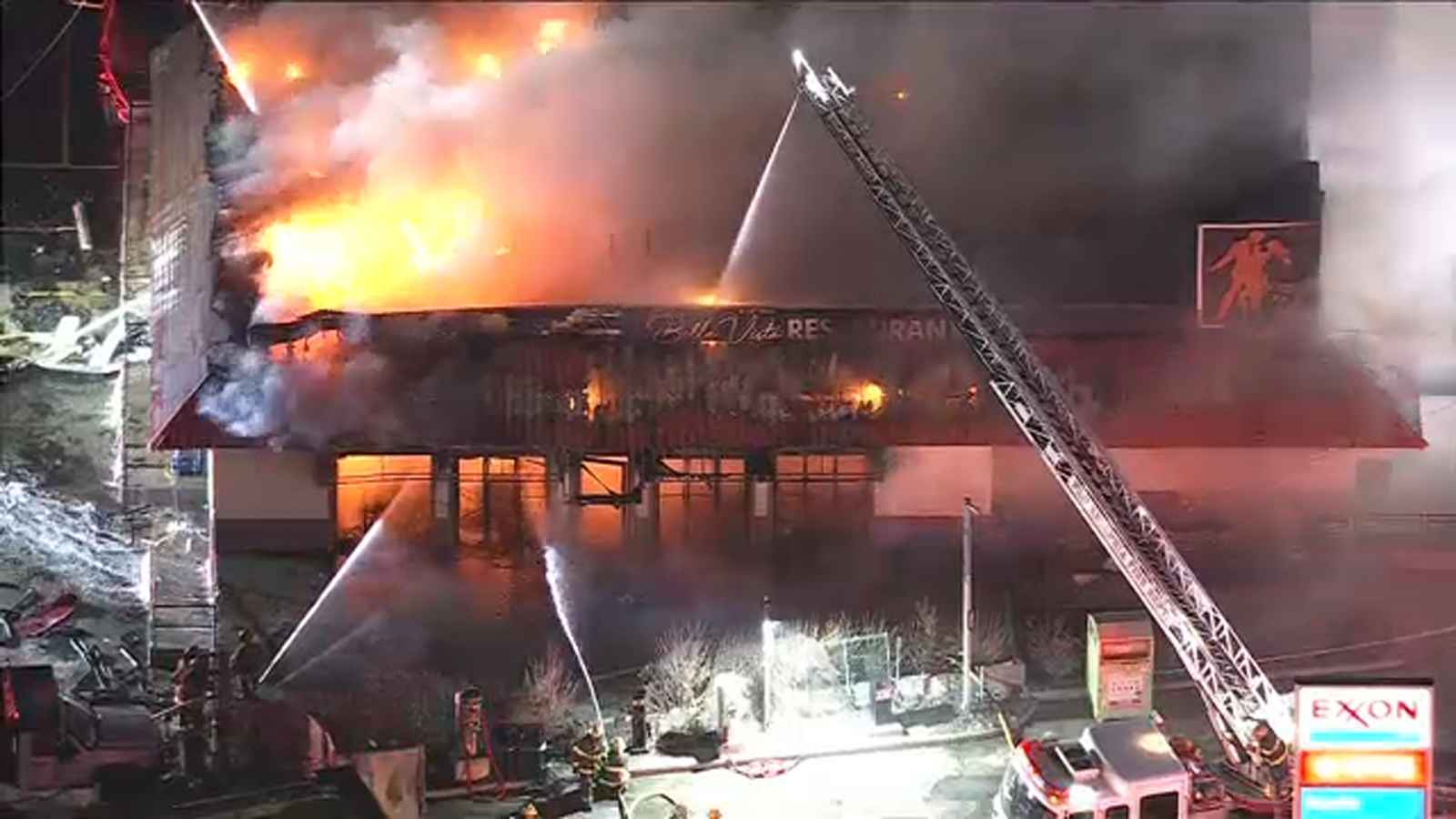 Raging fire destroys Bella Vista restaurant in Philadelphia's Juniata Park section