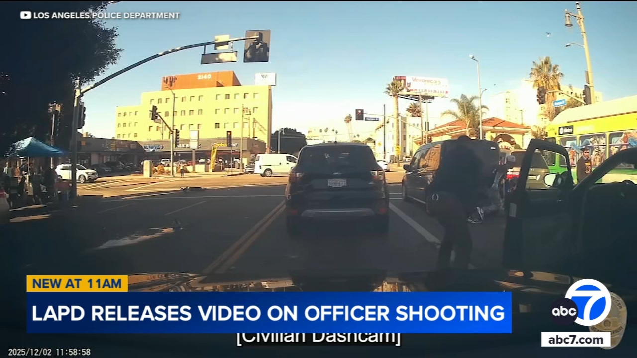 LAPD releases video of shooting in which plainclothes detective opens fire on stabbing suspect