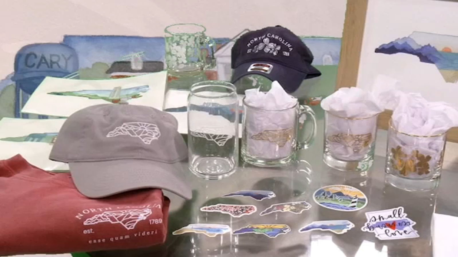 NC artist turns state pride into watercolor and digital art