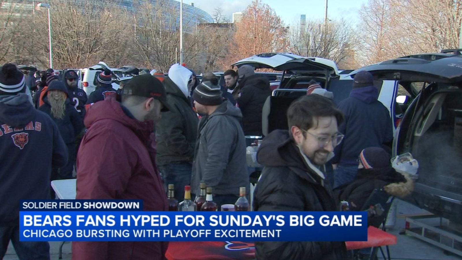 Fans rallying behind Chicago Bears with parties, food specials for Rams playoff game