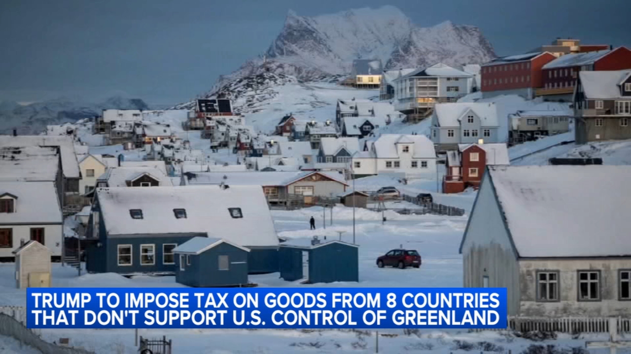 Trump says 8 European countries will be charged 10% tariff for opposing US control of Greenland