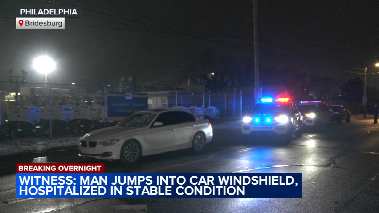 Man hospitalized after jumping through car windshield in Bridesburg