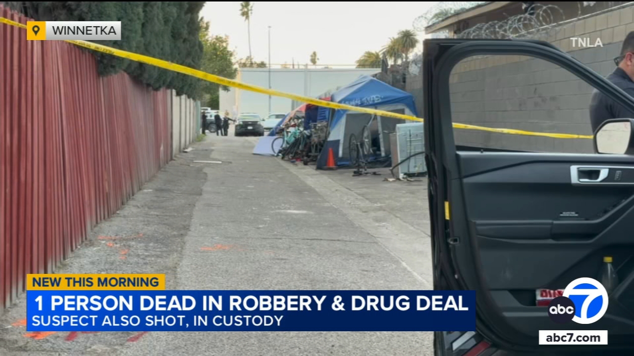 Fatally wounded man takes gunman's weapon, shoots him in Winnetka drug deal gone wrong, LAPD says