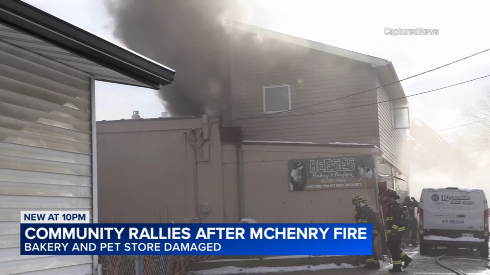 Fire heavily damages beloved bakery, pet store in McHenry; 1 firefighter injured