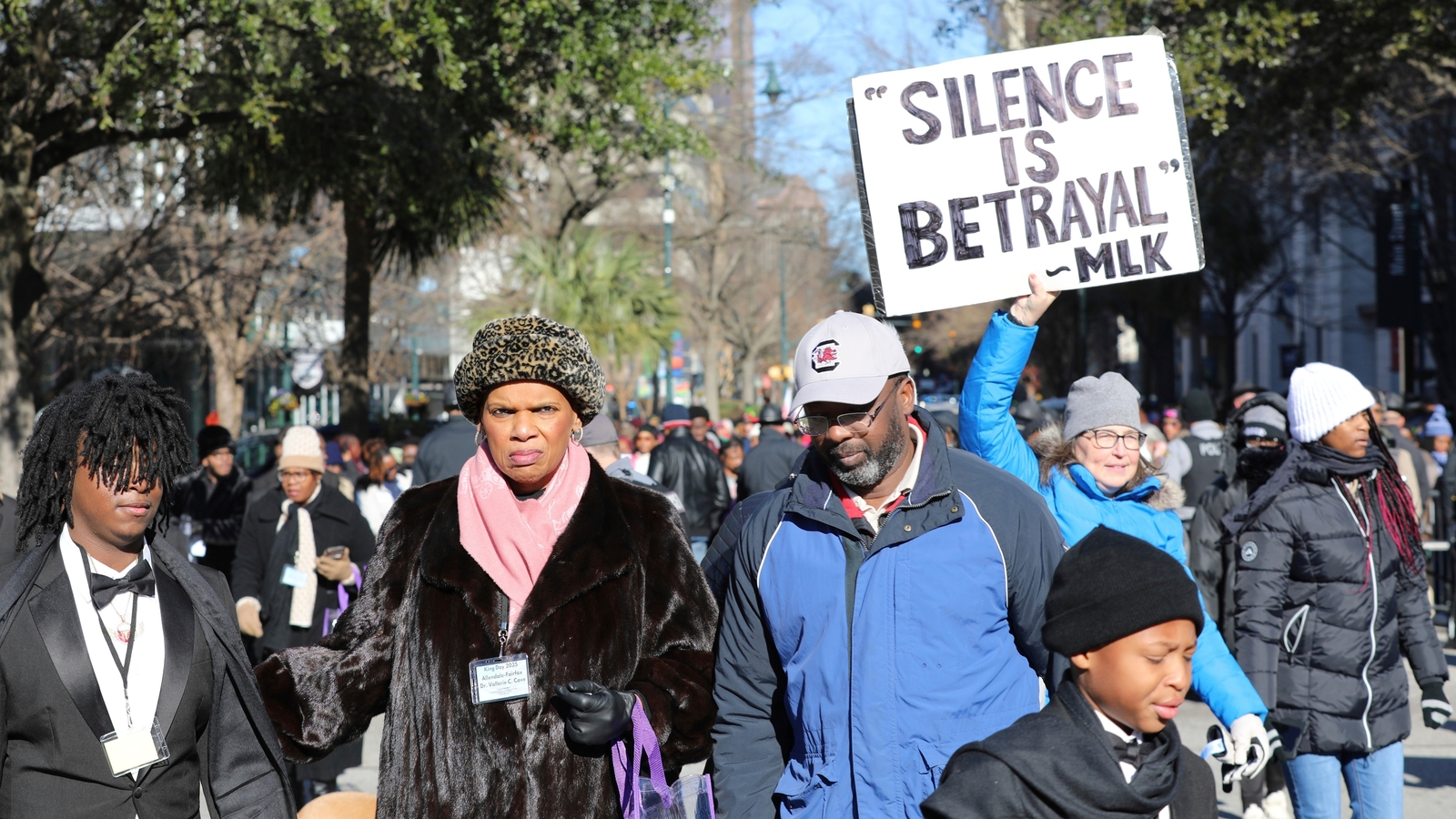 The current US political climate is spurring a 'reclaim' and rallying on the MLK holiday
      