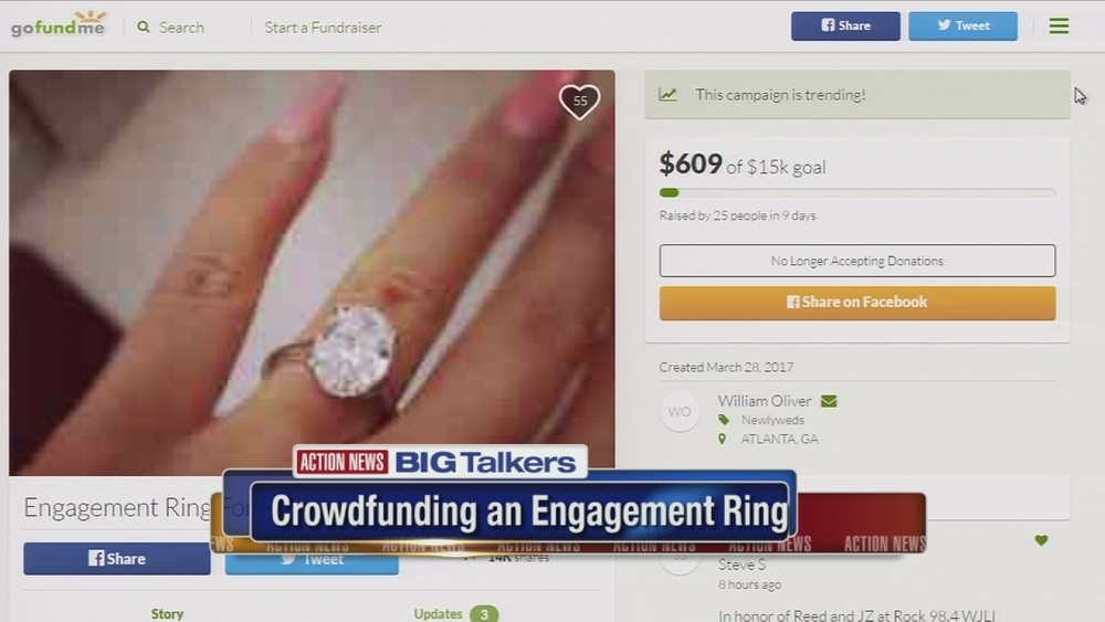 Georgia man crowdfunds for engagement ring
