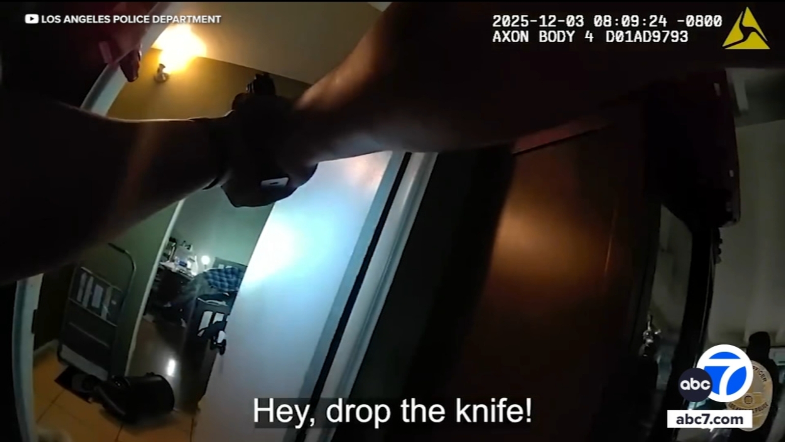 Bodycam video shows deadly LAPD shooting of man who fatally stabbed his father