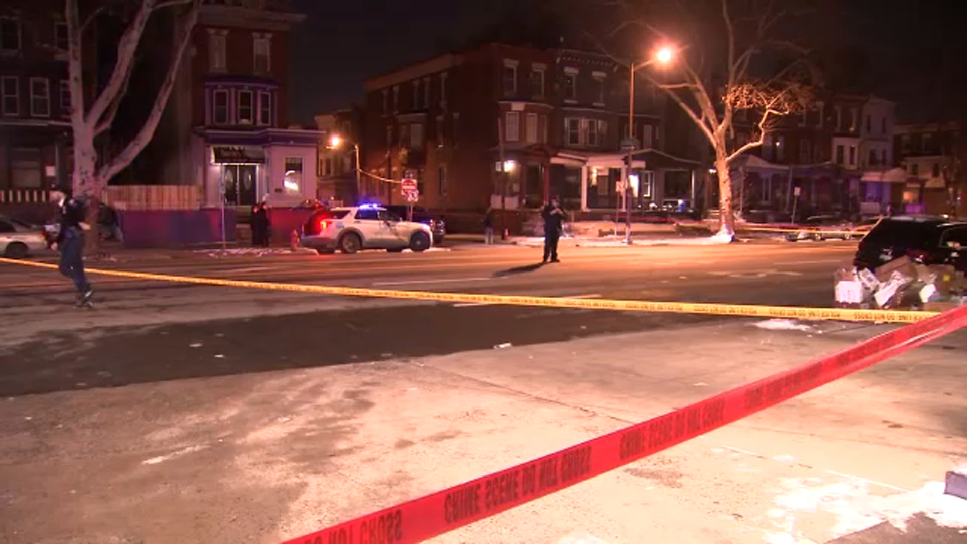 IMAGE: Philadelphia police are on the scene in Hunting Park after an officer shot a man near Broad and West Jerome streets on Jan. 19, 2026.