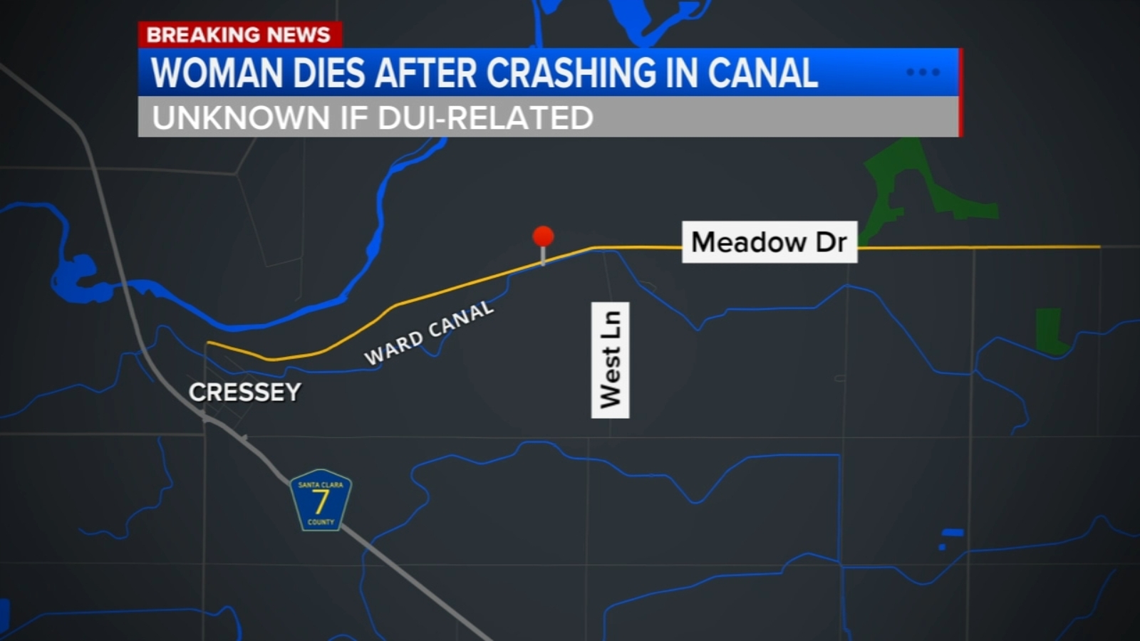 Woman dies after crashing pickup into Merced County canal